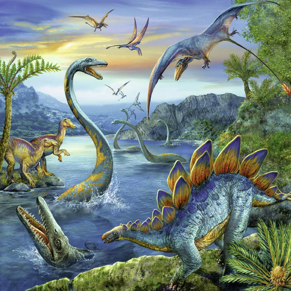 Ravensburger Puzzelset Dinosaurus - 3 X 49 Stukjes 2 Ravensburger Puzzelset Dinosaurus - 3 X 49 Stukjes - Afbeelding 2