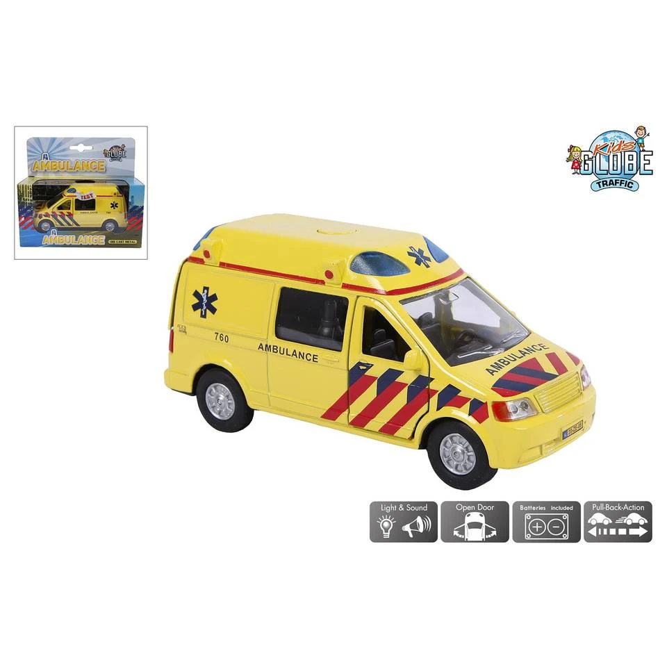 Kids Globe Traffic Ambulance Met Licht En Geluid 2 Kids Globe Traffic Ambulance Met Licht En Geluid - Afbeelding 2