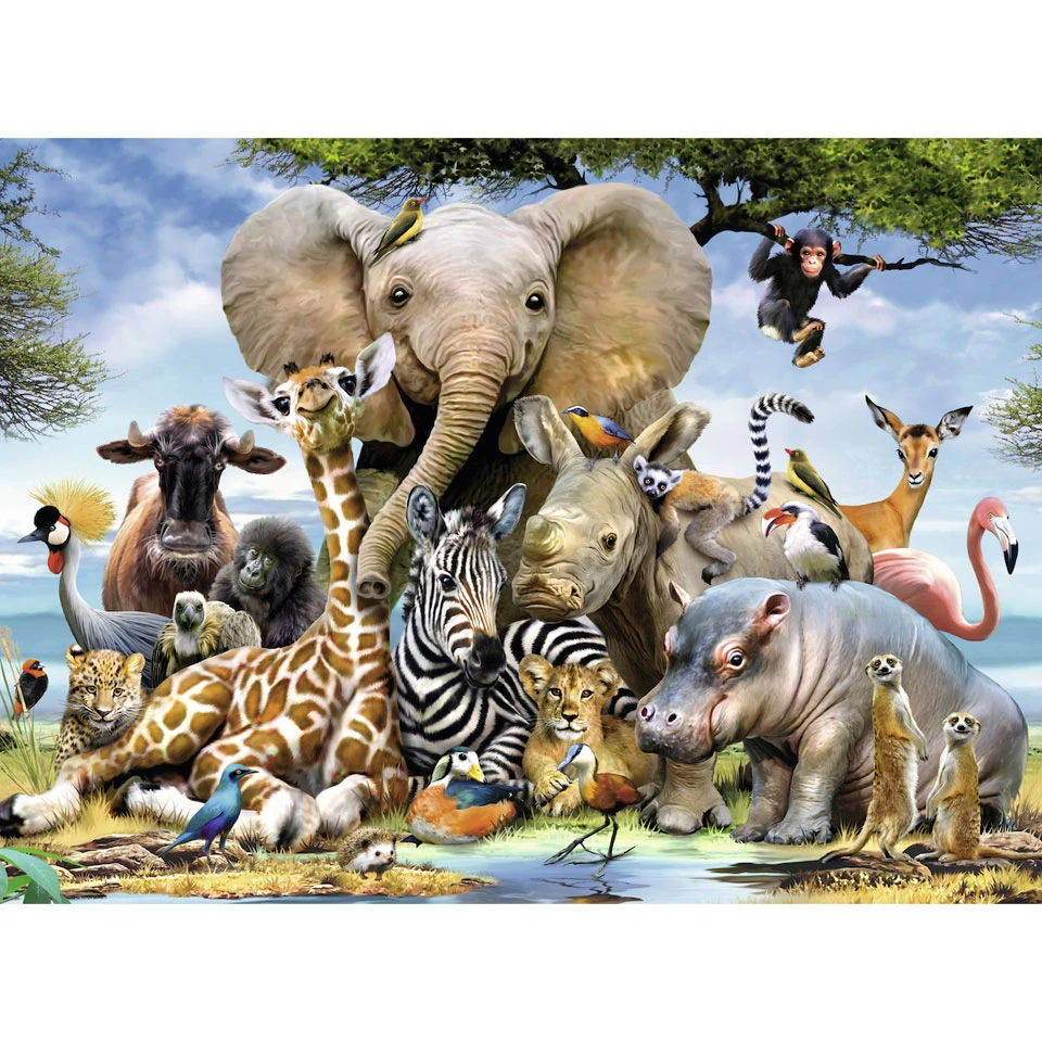Ravensburger Puzzel Afrikaanse Vrienden - 300 Stukjes 2 Ravensburger Puzzel Afrikaanse Vrienden - 300 Stukjes - Afbeelding 2