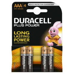 Duracell Plus Power AAA Alkaline Batterijen - 4 Stuks