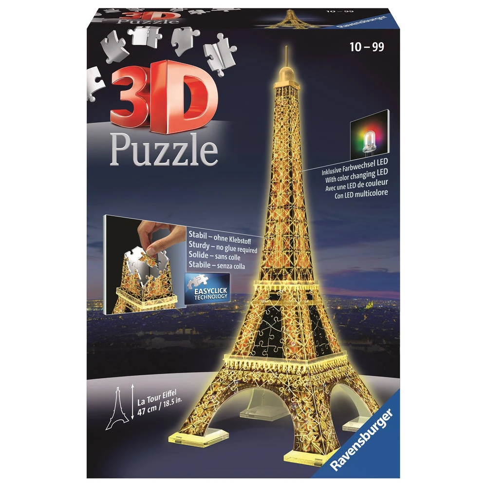 Ravensburger 3D-puzzel Eiffeltoren Night Edition - 216 Stukjes 1 Ravensburger 3D-puzzel Eiffeltoren Night Edition - 216 Stukjes