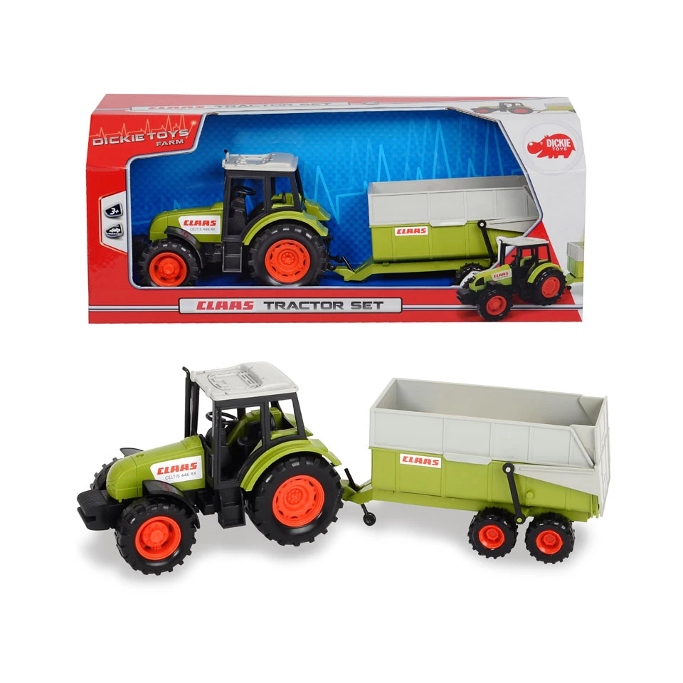 Dickie Toys Claas Tractor Met Aanhangwagen 3 Dickie Toys Claas Tractor Met Aanhangwagen - Afbeelding 3