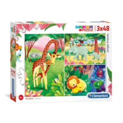 Clementoni Puzzelset Jungle Vrienden - 3 X 48 Stukjes