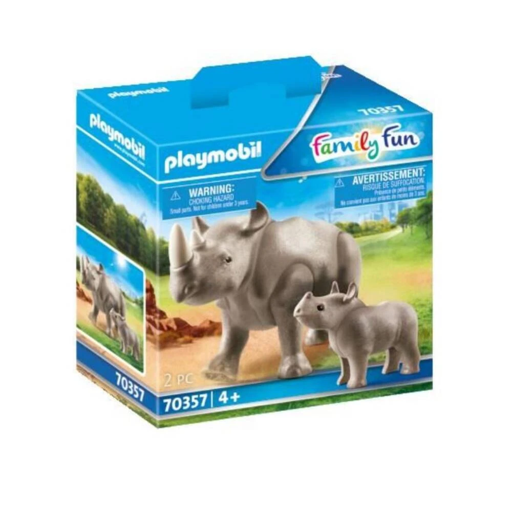 PLAYMOBIL Family Fun Neushoorn Met Baby 70357 1 PLAYMOBIL Family Fun Neushoorn Met Baby 70357