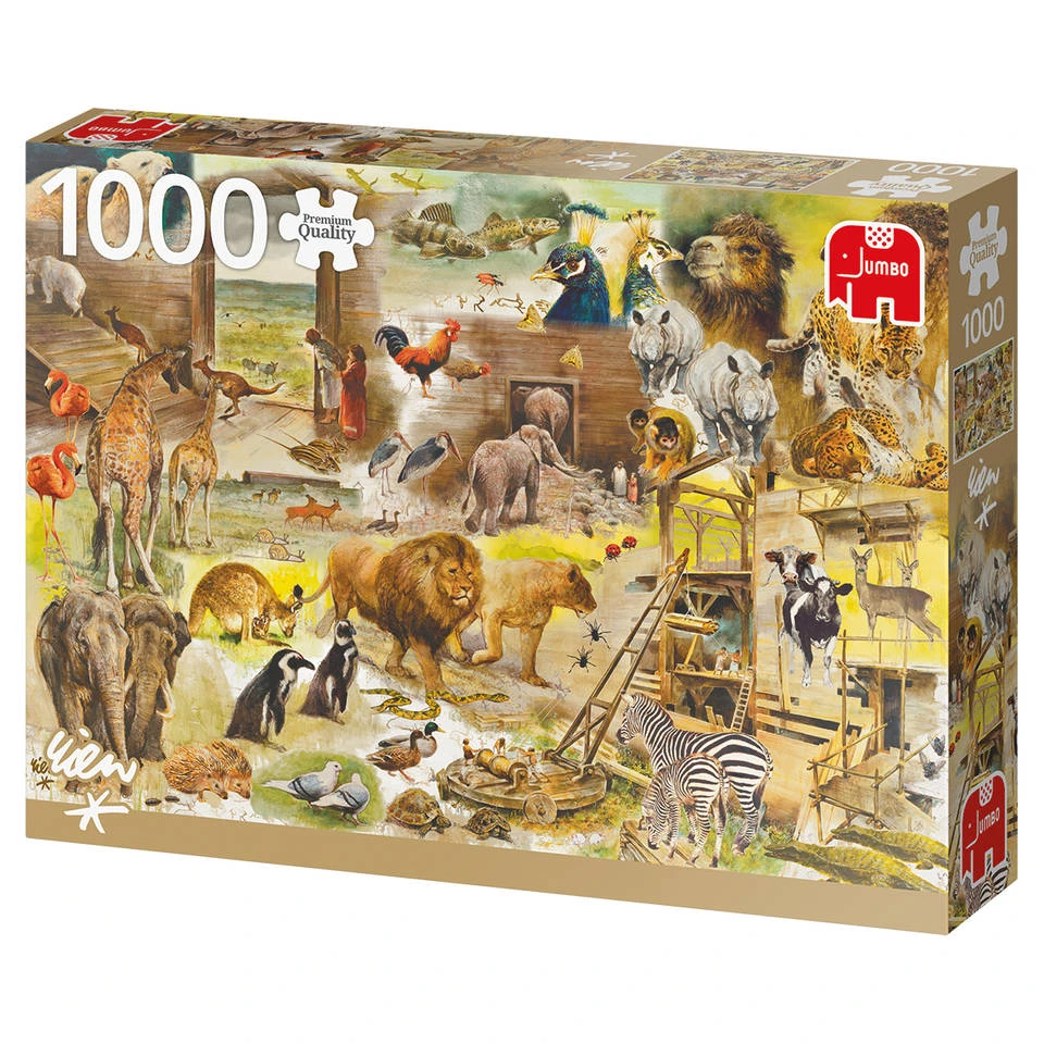 Jumbo Rien Poortvliet Puzzel Bouw Van De Ark Van Noach - 1000 Stukjes 3 Jumbo Rien Poortvliet Puzzel Bouw Van De Ark Van Noach - 1000 Stukjes - Afbeelding 3