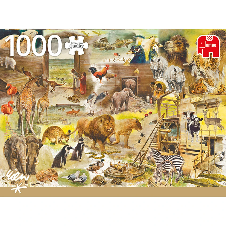 Jumbo Rien Poortvliet Puzzel Bouw Van De Ark Van Noach - 1000 Stukjes 2 Jumbo Rien Poortvliet Puzzel Bouw Van De Ark Van Noach - 1000 Stukjes - Afbeelding 2