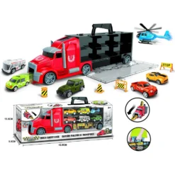 No Brand Vrachtwagen Met 5 Auto's + 1 Helikopter -Speelgoed Winkel 1982609 d07219b9