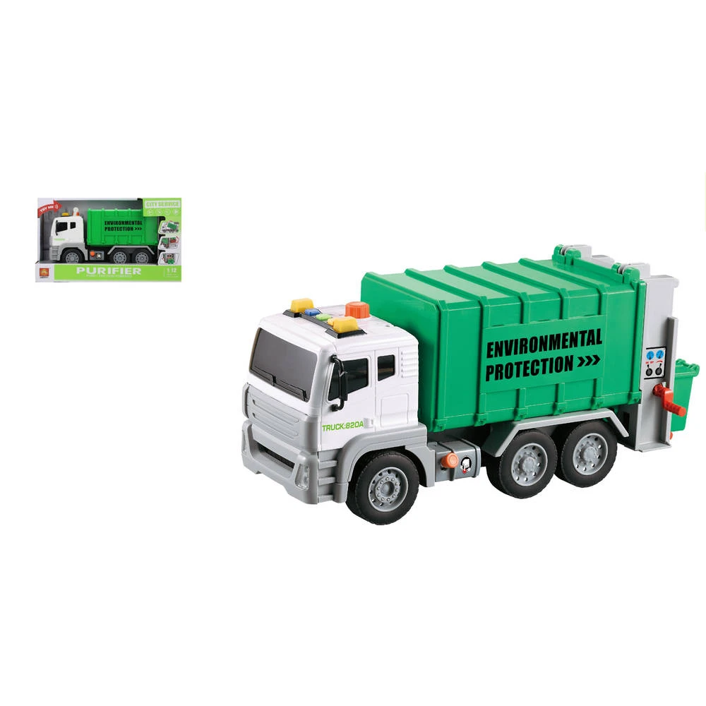 No Brand Vuilniswagen Met Licht En Geluid - 1:12 2 No Brand Vuilniswagen Met Licht En Geluid - 1:12 - Afbeelding 2