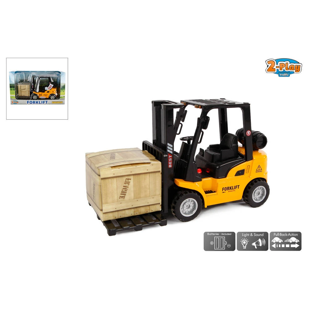 No Brand 2-Play Vorkheftruck Met Licht En Geluid - 14 Cm 2 No Brand 2-Play Vorkheftruck Met Licht En Geluid - 14 Cm - Afbeelding 2