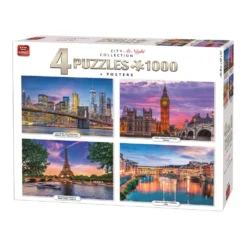 King International Puzzel City At Night - 4 X 1000 Stukjes -Speelgoed Winkel 1984184 72794716