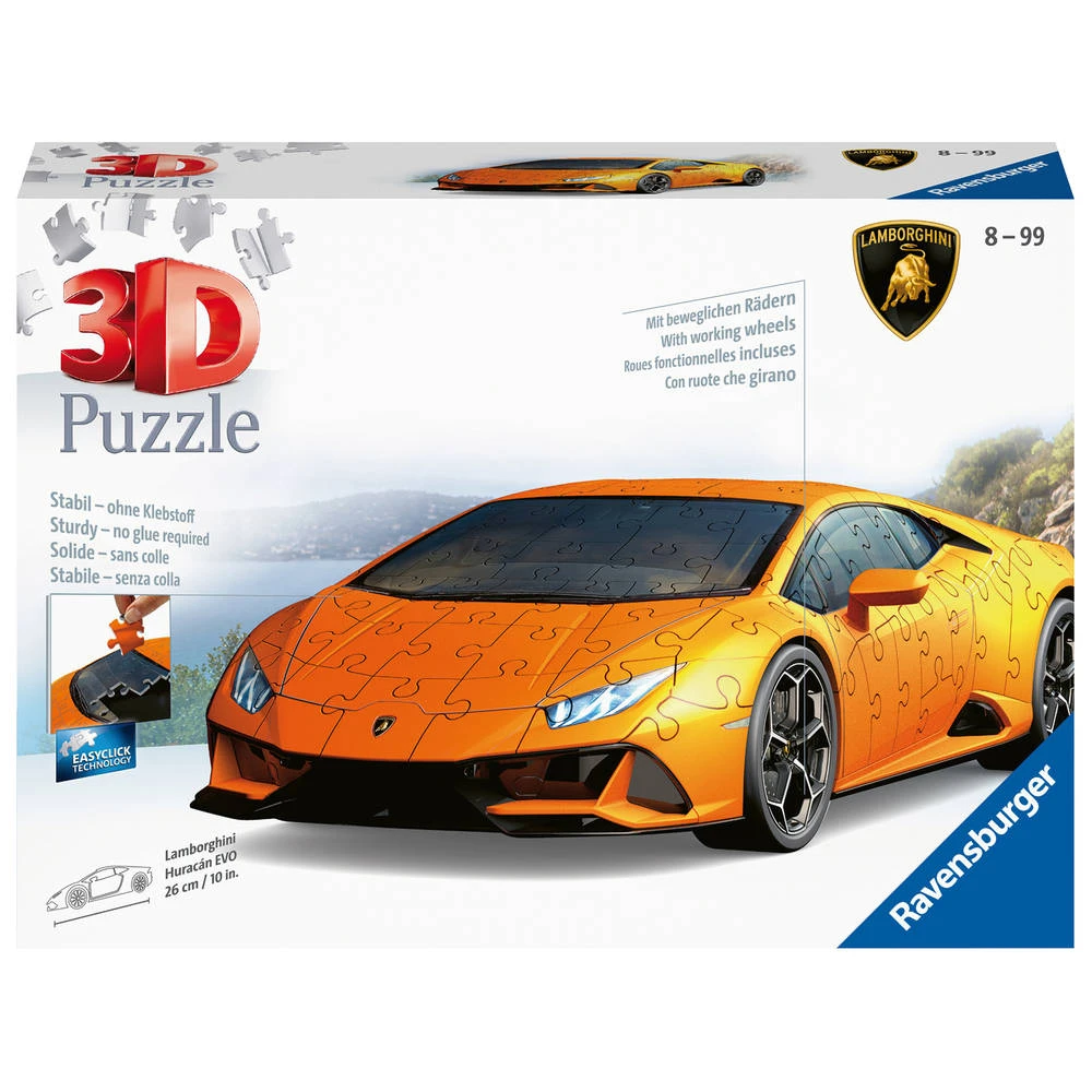 Ravensburger 3D-puzzel Oranje Lamborghini Huracán EVO - 108 Stukjes 1 Ravensburger 3D-puzzel Oranje Lamborghini Huracán EVO - 108 Stukjes