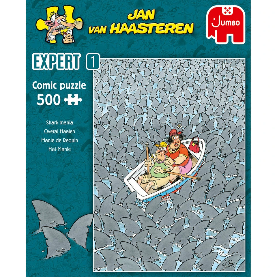 Jumbo Jan Van Haasteren Expert Puzzel Overal Haaien - 500 Stukjes 2 Jumbo Jan Van Haasteren Expert Puzzel Overal Haaien - 500 Stukjes - Afbeelding 2