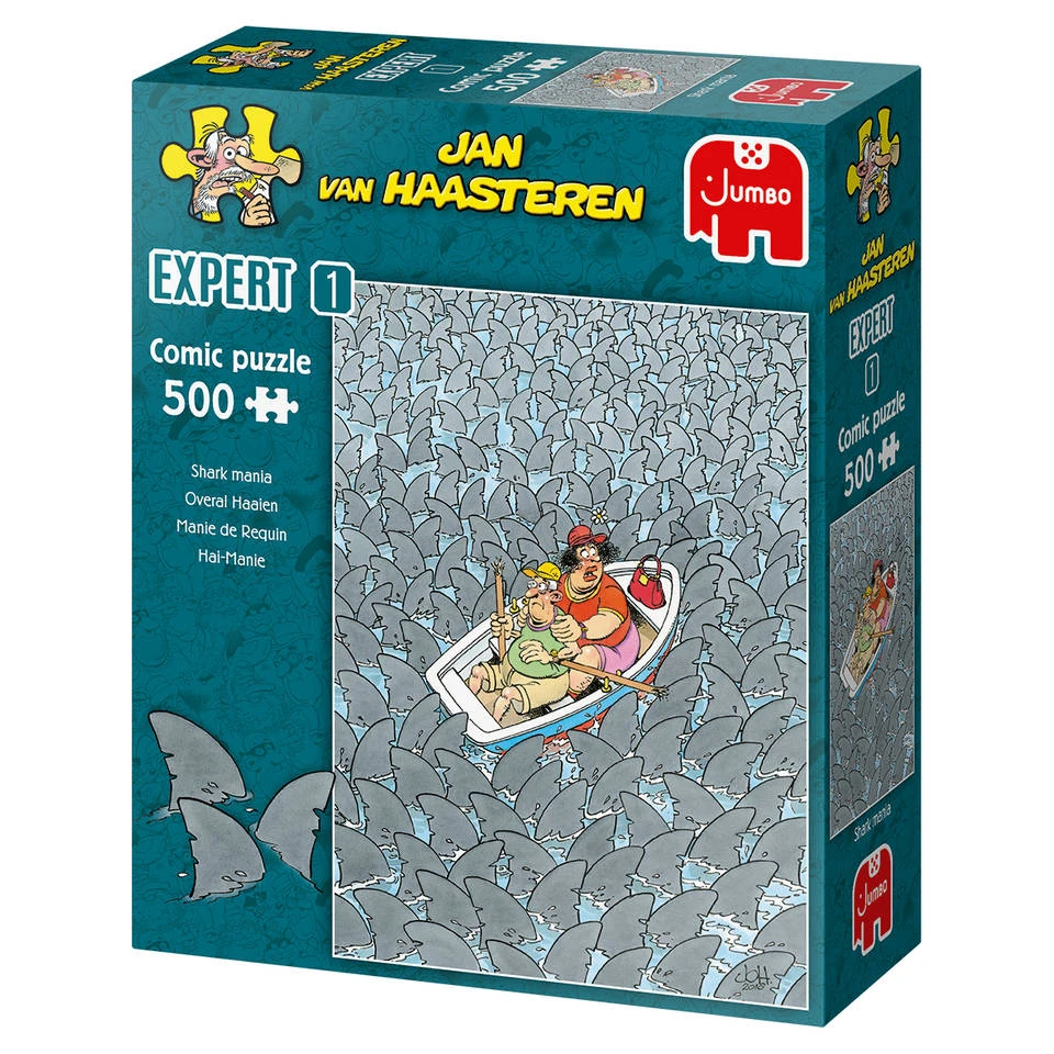 Jumbo Jan Van Haasteren Expert Puzzel Overal Haaien - 500 Stukjes 4 Jumbo Jan Van Haasteren Expert Puzzel Overal Haaien - 500 Stukjes - Afbeelding 4