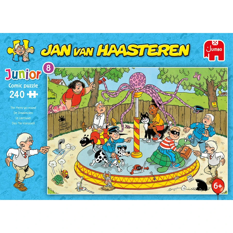 Jumbo Jan Van Haasteren Junior 8 Puzzel De Draaimolen - 240 Stukjes 2 Jumbo Jan Van Haasteren Junior 8 Puzzel De Draaimolen - 240 Stukjes - Afbeelding 2