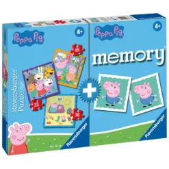 Ravensburger Peppa Pig 3-in-1 Puzzel Met Memory - 25/36/49 Stukjes