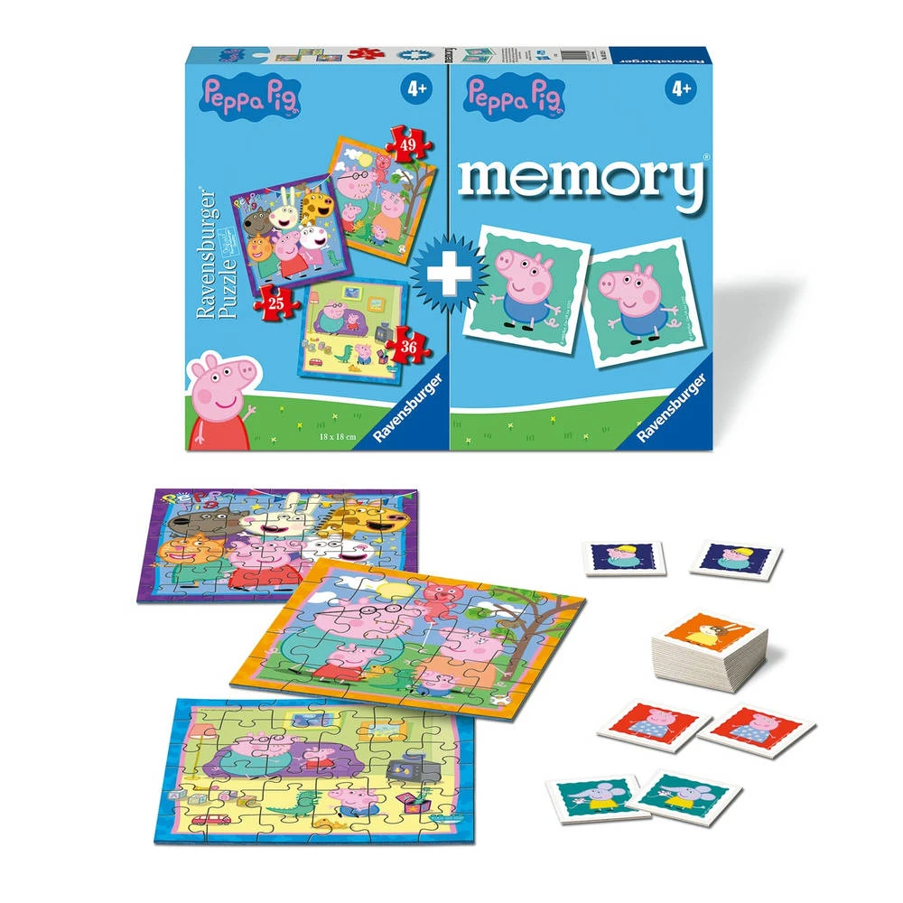 Ravensburger Peppa Pig 3-in-1 Puzzel Met Memory - 25/36/49 Stukjes 2 Ravensburger Peppa Pig 3-in-1 Puzzel Met Memory - 25/36/49 Stukjes - Afbeelding 2