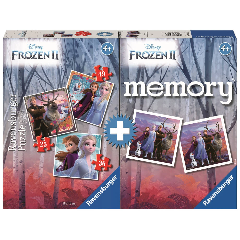 Ravensburger Disney Frozen 3-in-1 Puzzel Met Memory - 25/36/49 Stukjes 2 Ravensburger Disney Frozen 3-in-1 Puzzel Met Memory - 25/36/49 Stukjes - Afbeelding 2