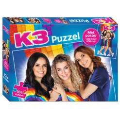 Studio 100 K3 Puzzel Met Poster - 104 Stukjes