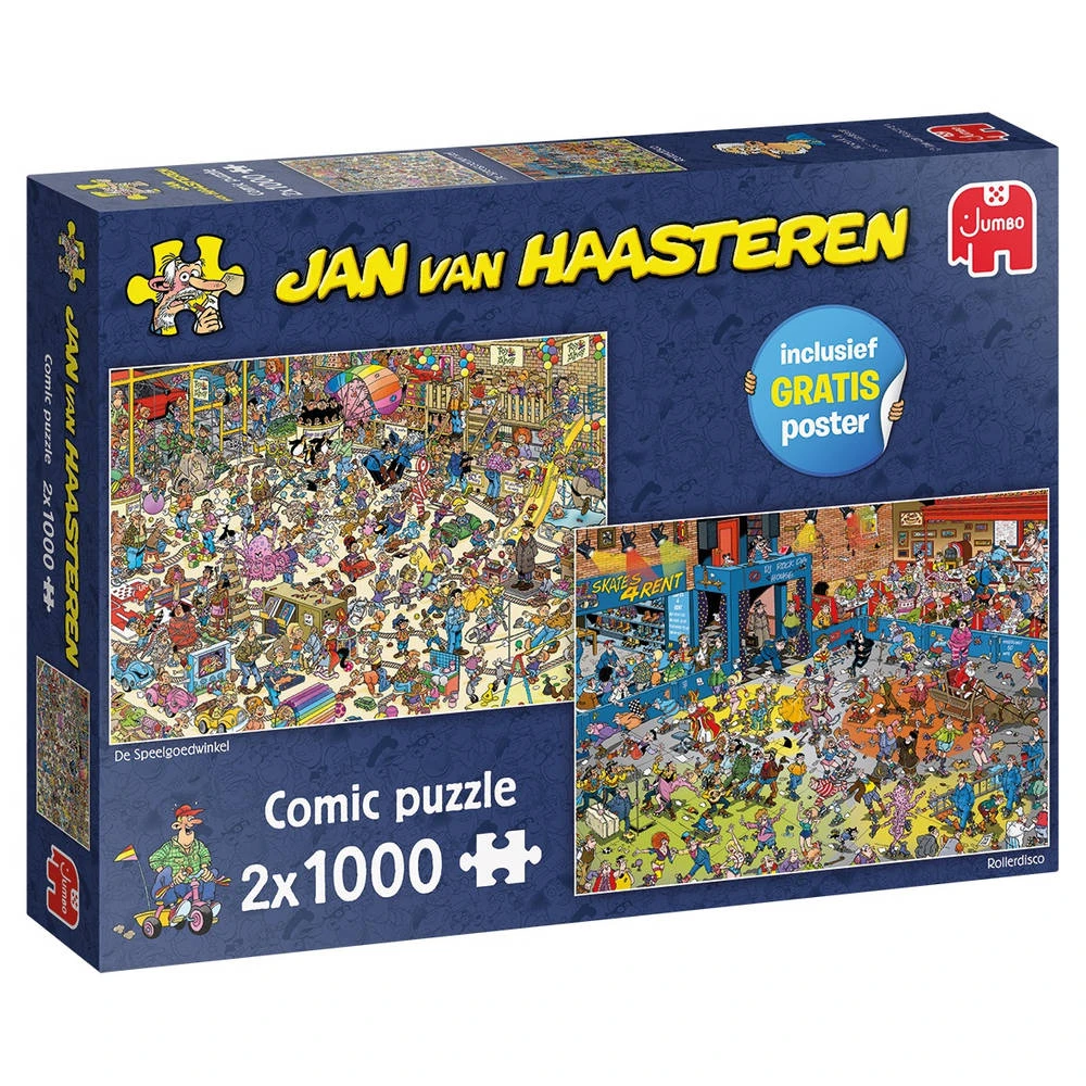 Jumbo Jan Van Haasteren Puzzelset De Speelgoedwinkel & Rollerdisco - 2 X 1000 Stukjes 1 Jumbo Jan Van Haasteren Puzzelset De Speelgoedwinkel & Rollerdisco - 2 X 1000 Stukjes