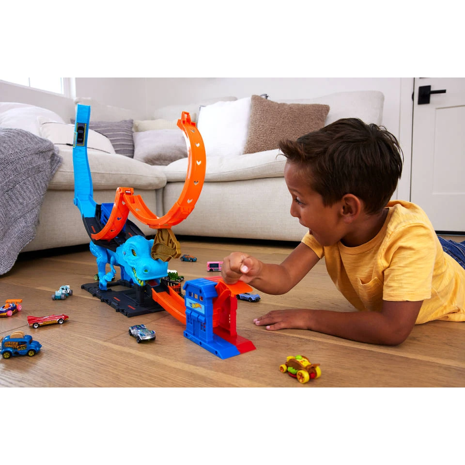 Hot Wheels City T-Rex Chomp Down Racebaan 5 Hot Wheels City T-Rex Chomp Down Racebaan - Afbeelding 5