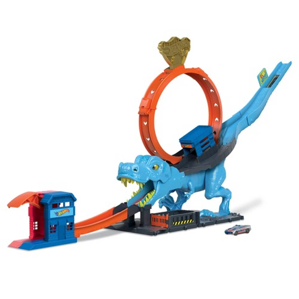 Hot Wheels City T-Rex Chomp Down Racebaan 2 Hot Wheels City T-Rex Chomp Down Racebaan - Afbeelding 2