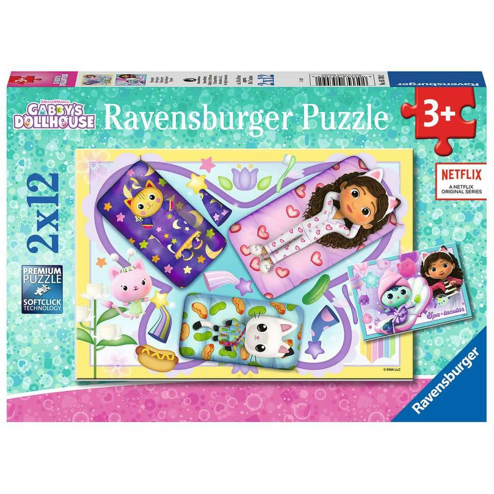 Ravensburger Puzzel Gabby's Poppenhuis - 2 X 12 Stukjes 1 Ravensburger Puzzel Gabby's Poppenhuis - 2 X 12 Stukjes