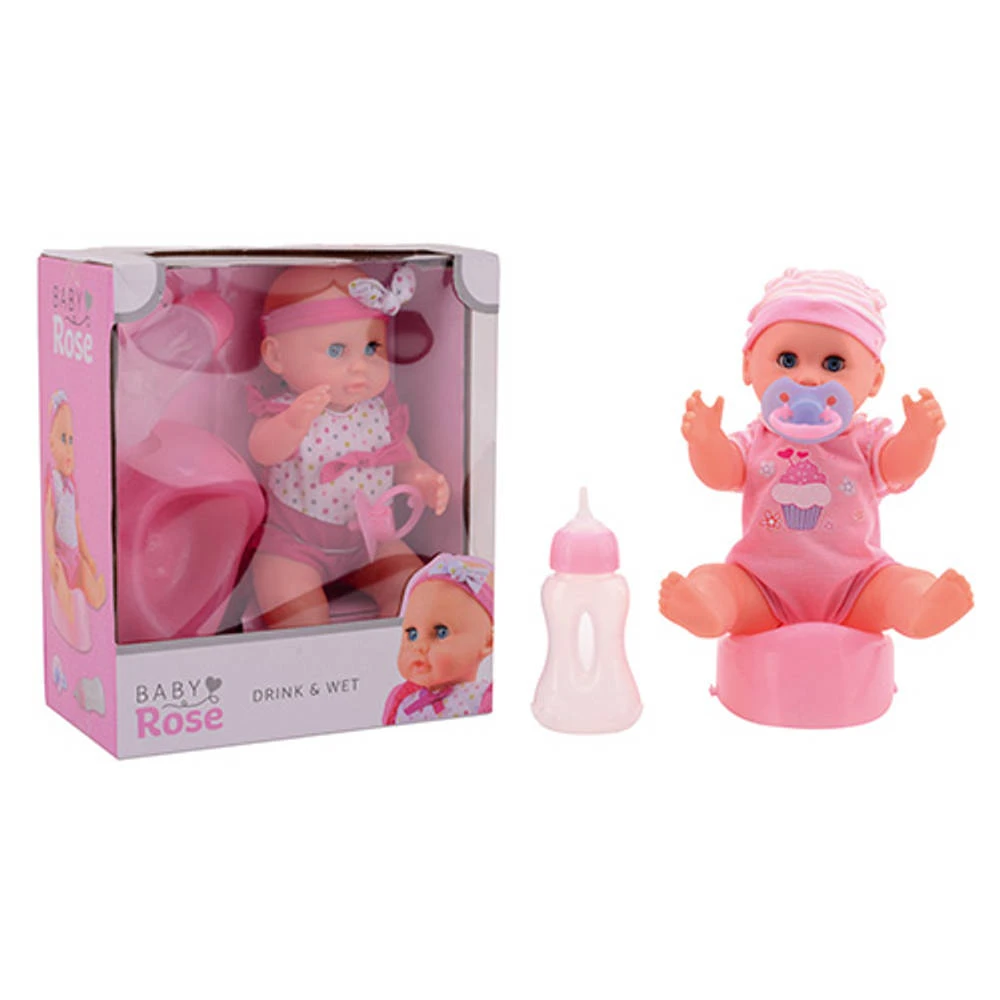 Johntoy Baby Rose Drink En Plaspop - 25 Cm 1 Johntoy Baby Rose Drink En Plaspop - 25 Cm