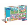 Clementoni Peppa Pig 4-in-1 Puzzelset - 12 + 16 + 20 + 24 Stukjes